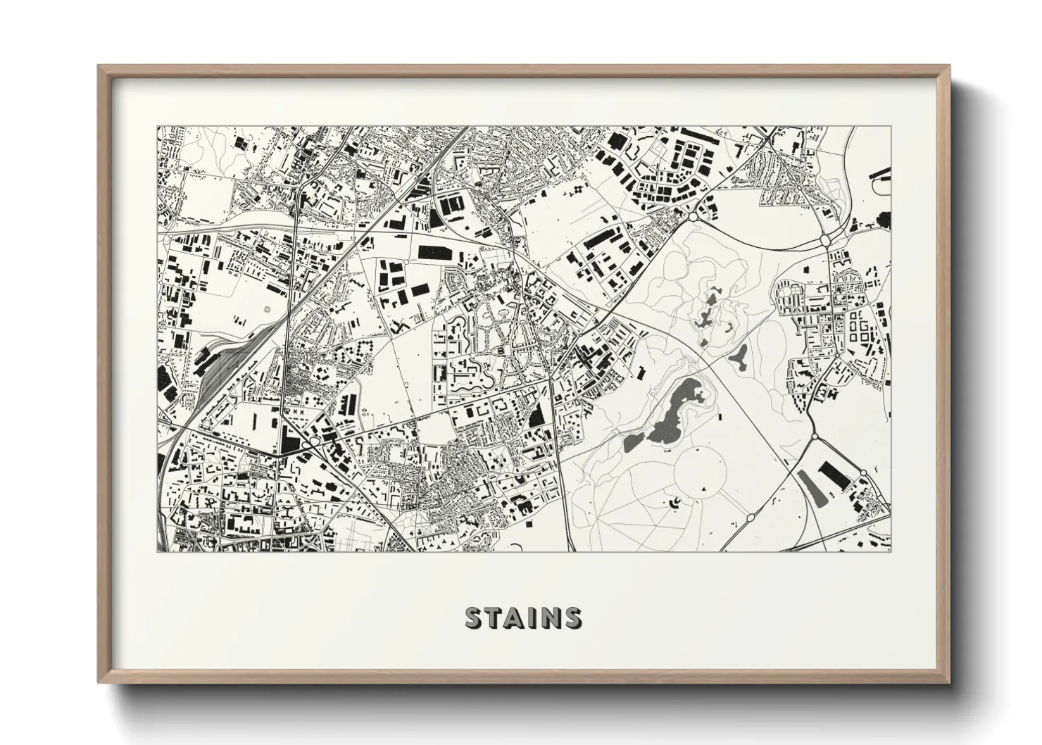 Une affiche de carte sur Stains