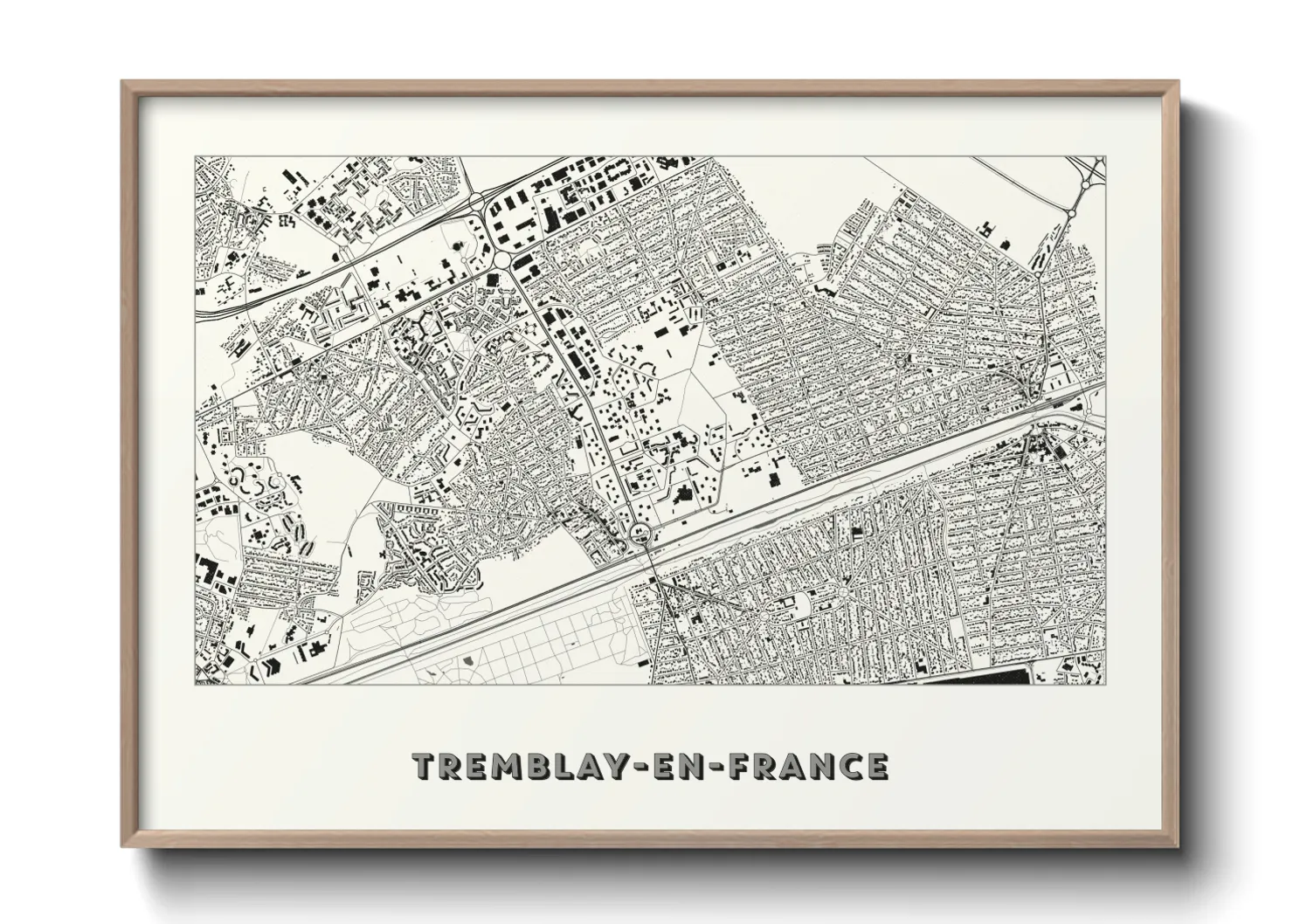 Une affiche de carte sur Tremblay-en-France