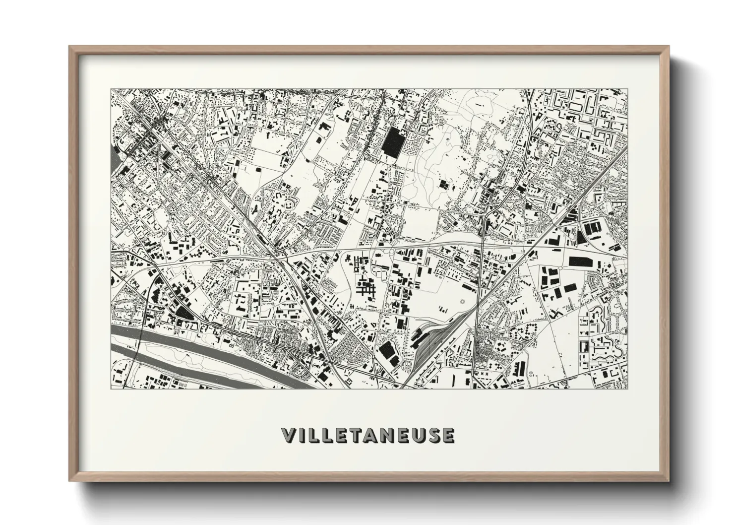 Une affiche de carte sur Villetaneuse