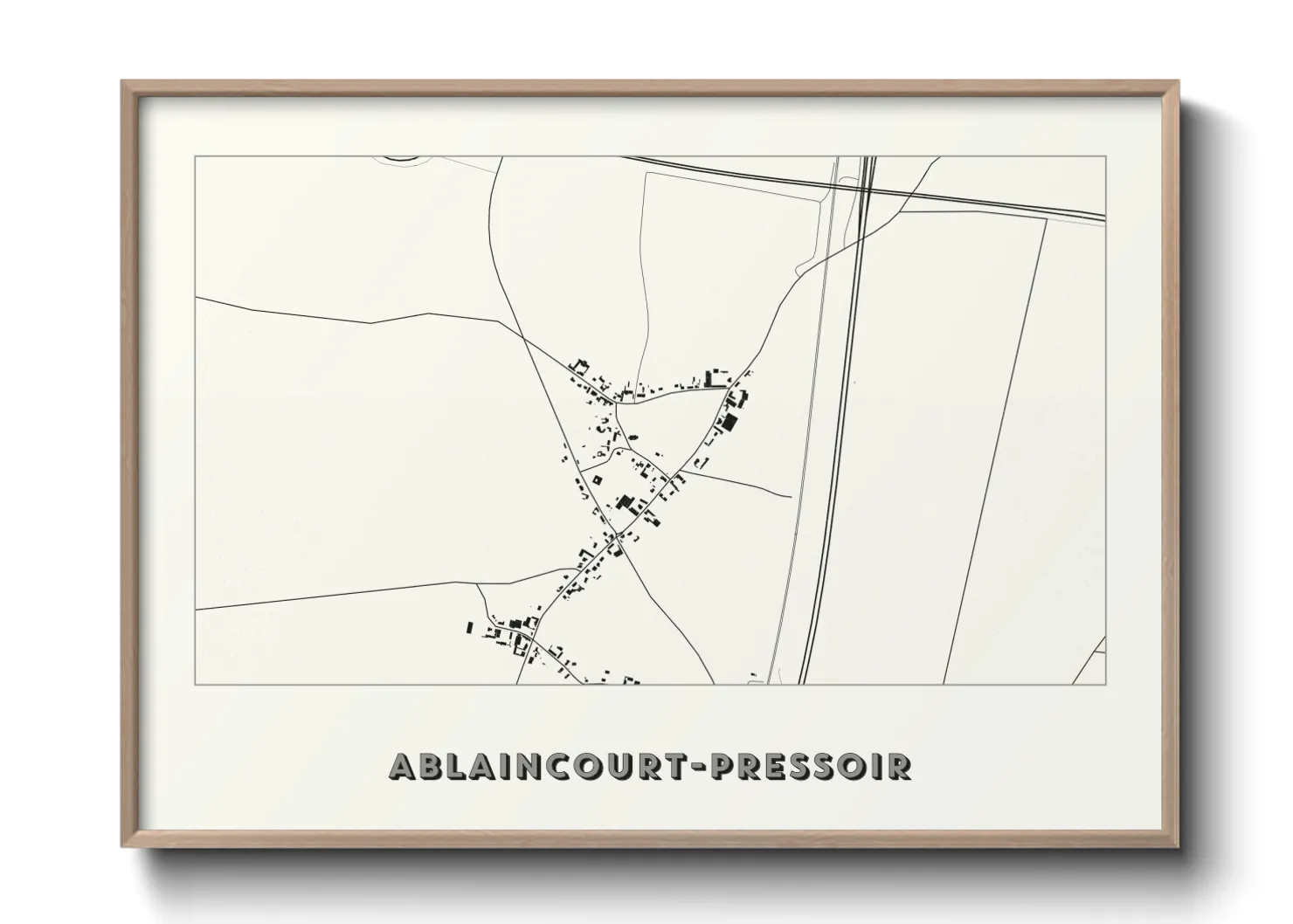 Une affiche de carte sur Ablaincourt-Pressoir
