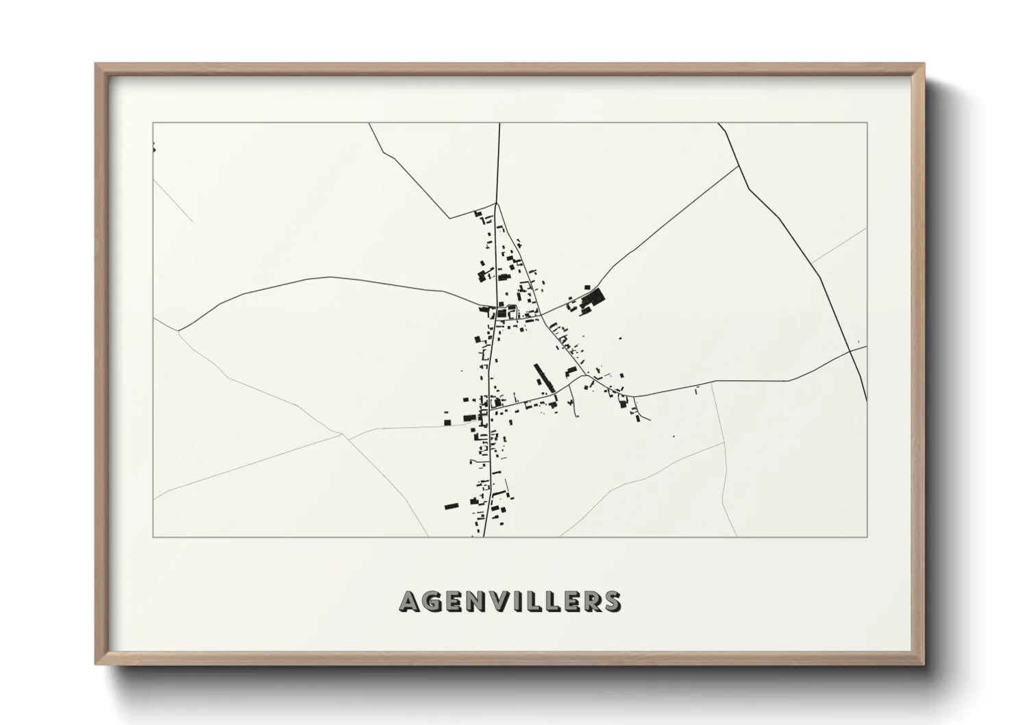 Une affiche de carte sur Agenvillers