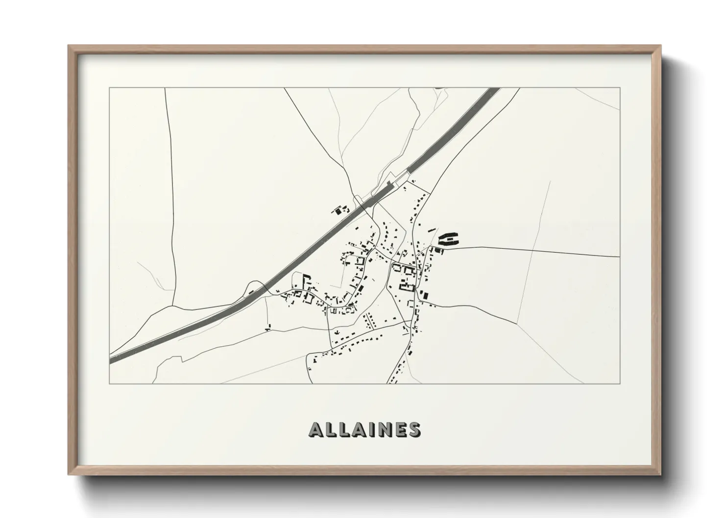 Une affiche de carte sur Allaines