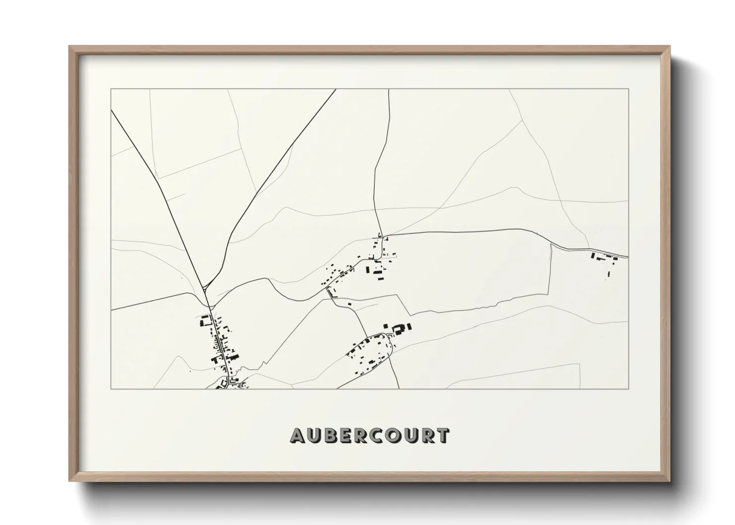Une affiche de carte sur Aubercourt