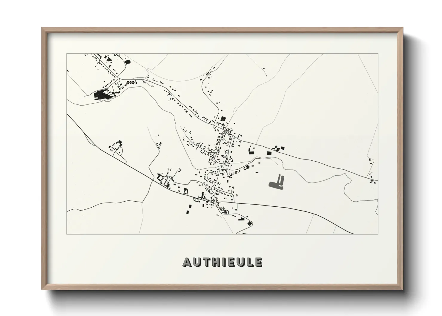 Une affiche de carte sur Authieule