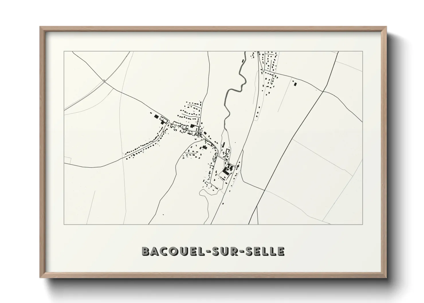 Une affiche de carte sur Bacouel-sur-Selle