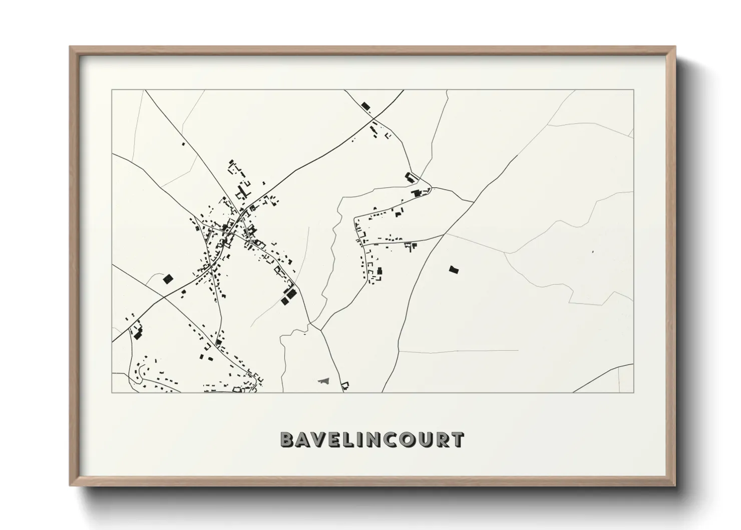 Une affiche de carte sur Bavelincourt