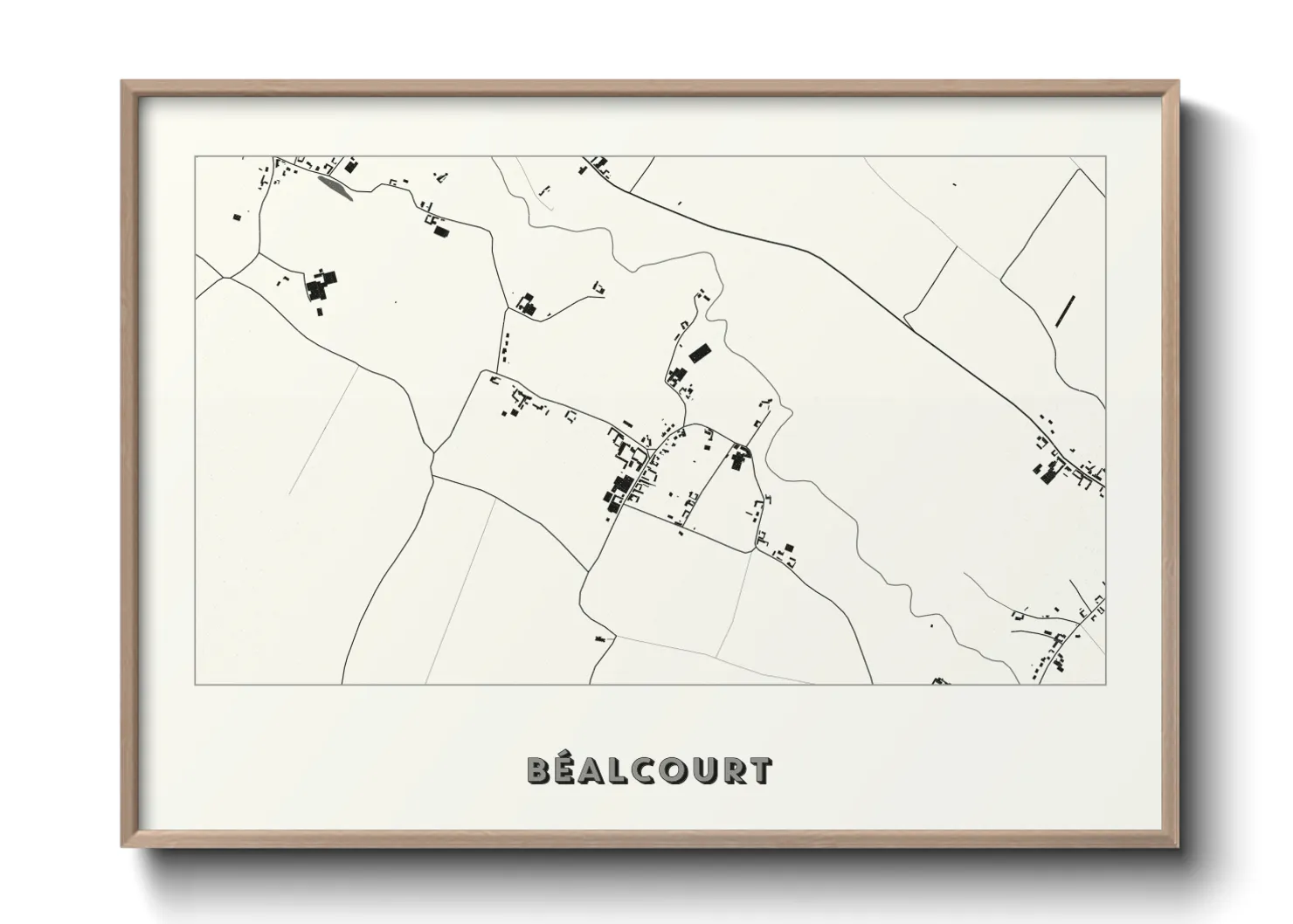 Une affiche de carte sur Béalcourt