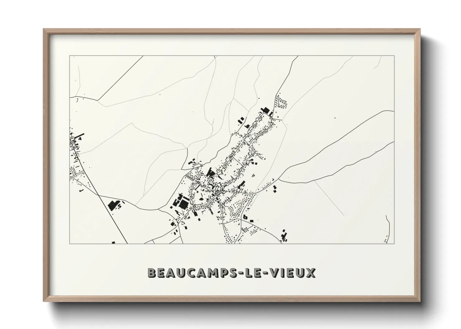 Une affiche de carte sur Beaucamps-le-Vieux