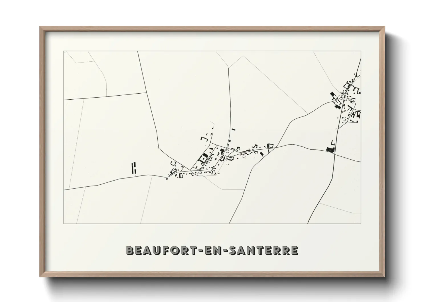 Une affiche de carte sur Beaufort-en-Santerre