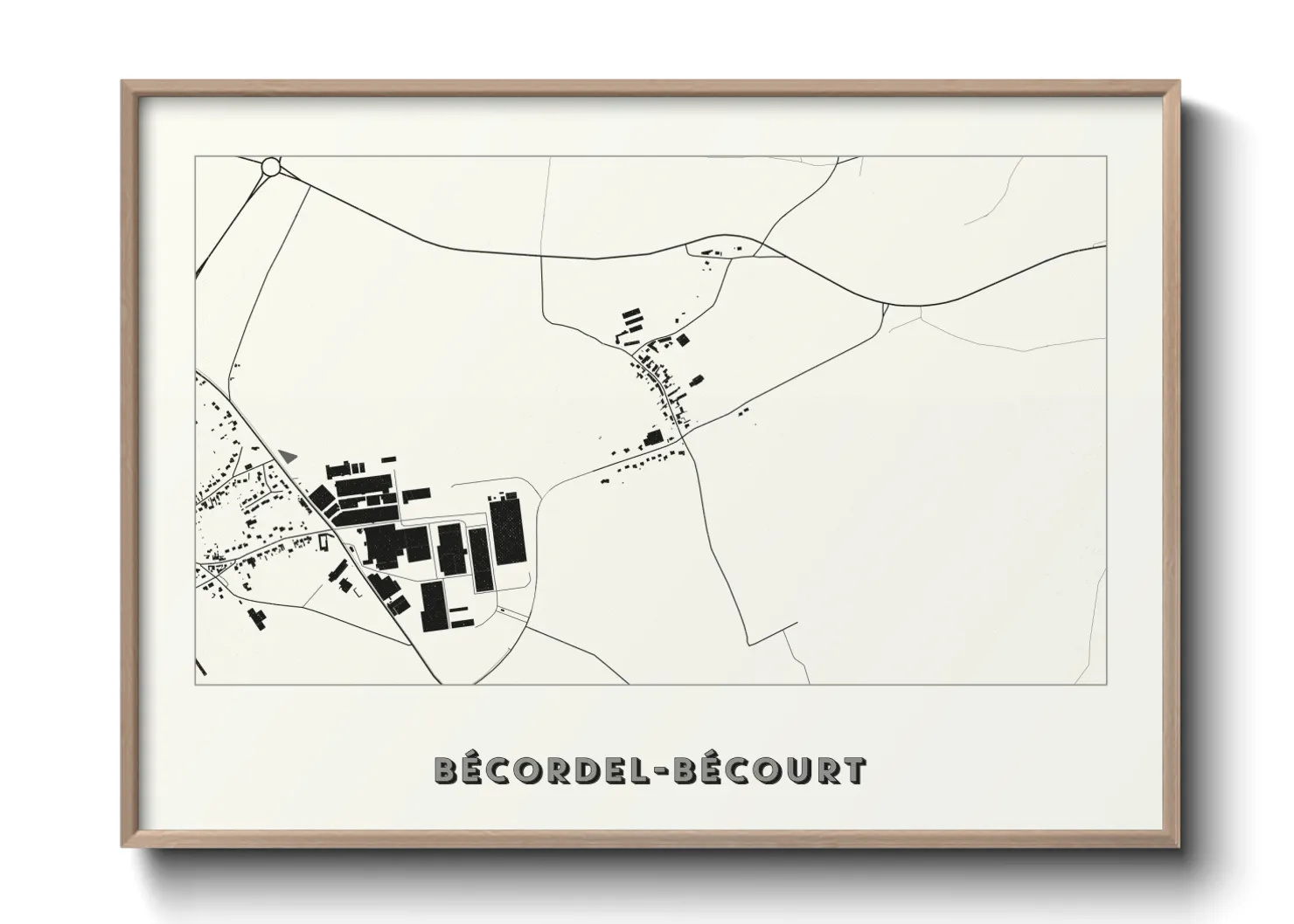 Une affiche de carte sur Bécordel-Bécourt