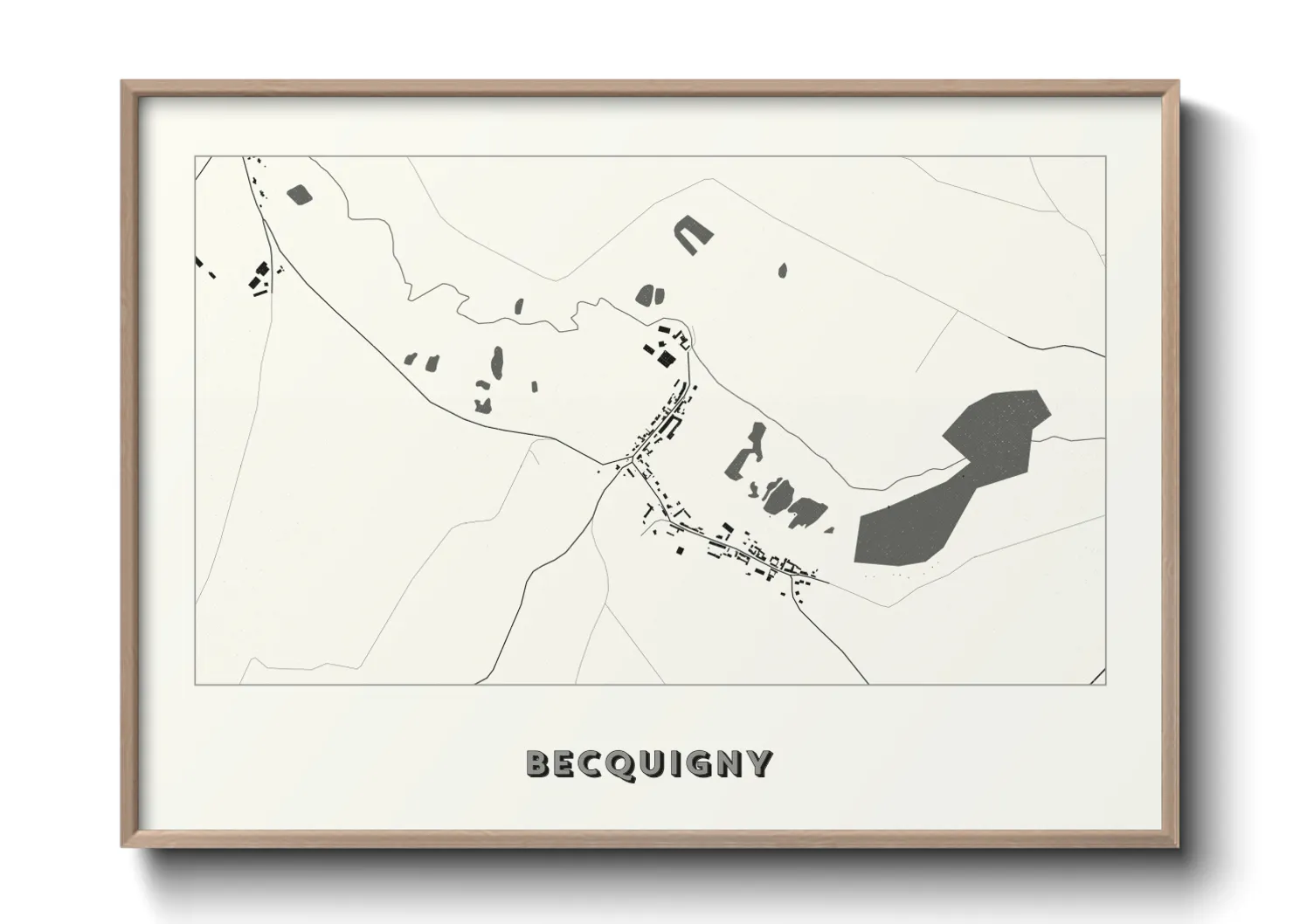 Une affiche de carte sur Becquigny