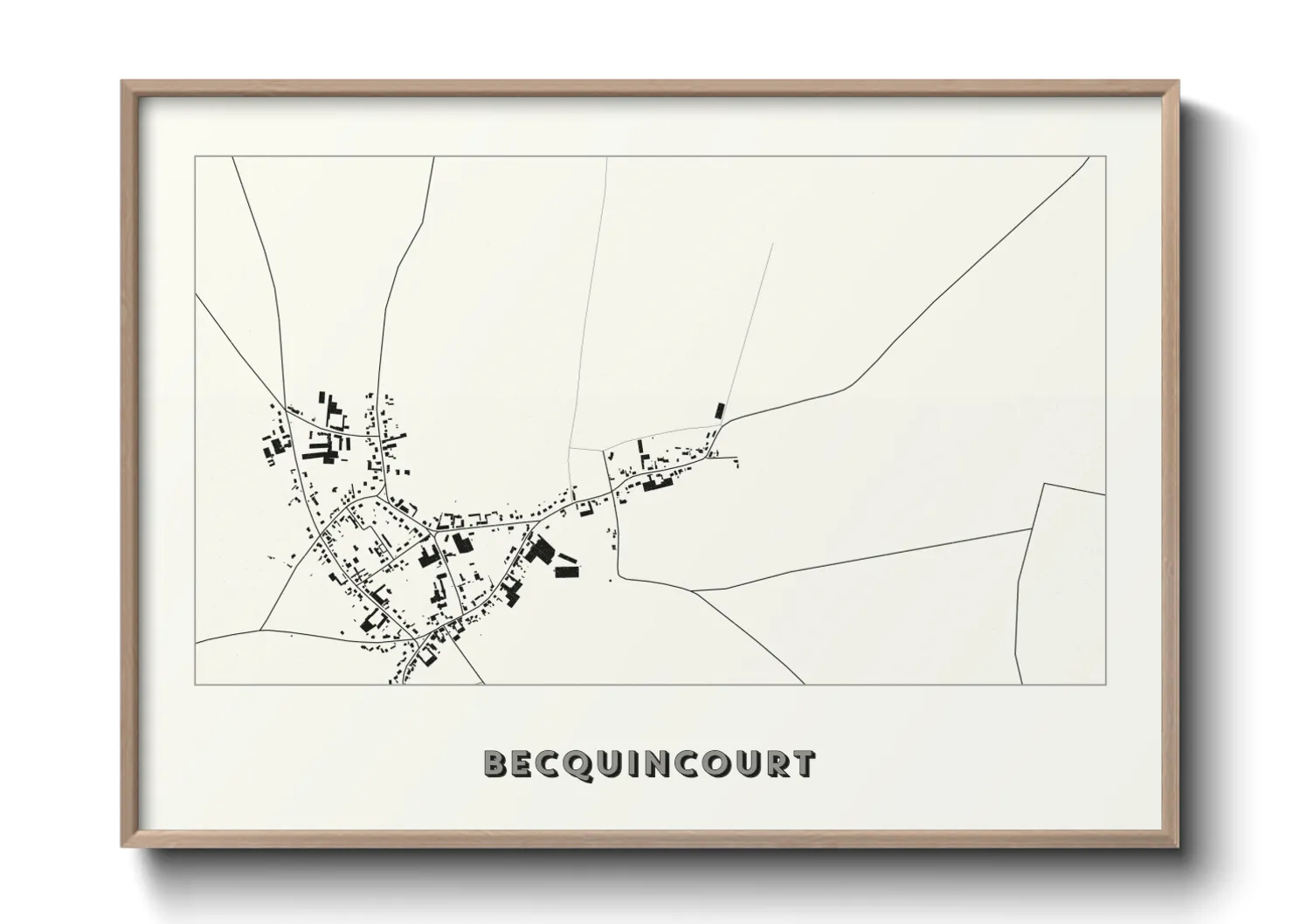Une affiche de carte sur Becquincourt