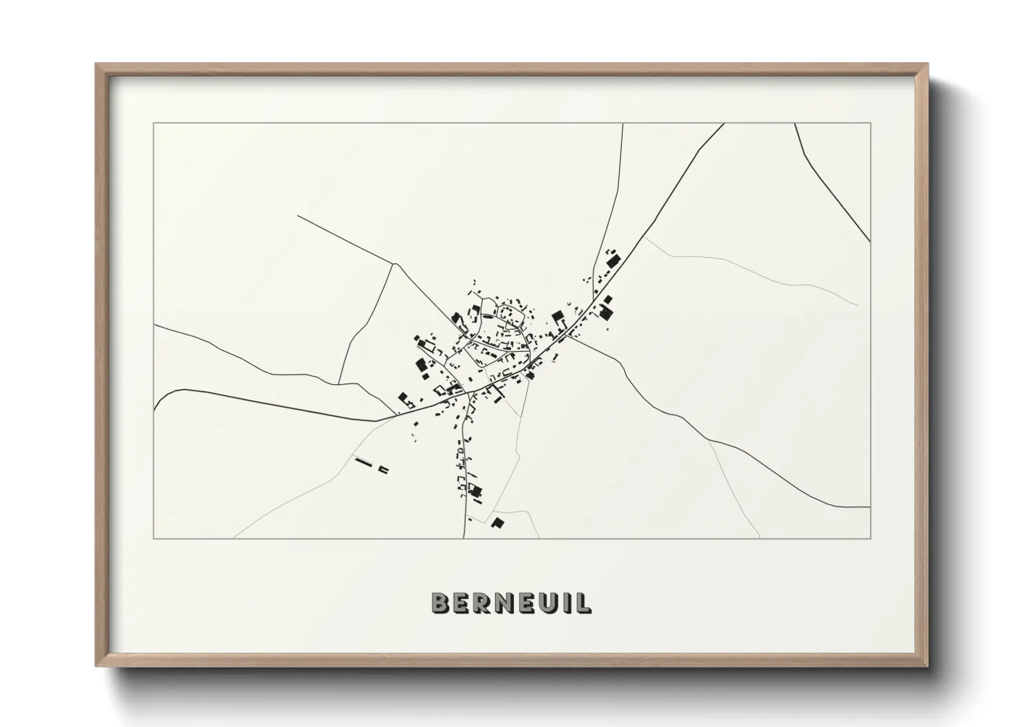 Une affiche de carte sur Berneuil