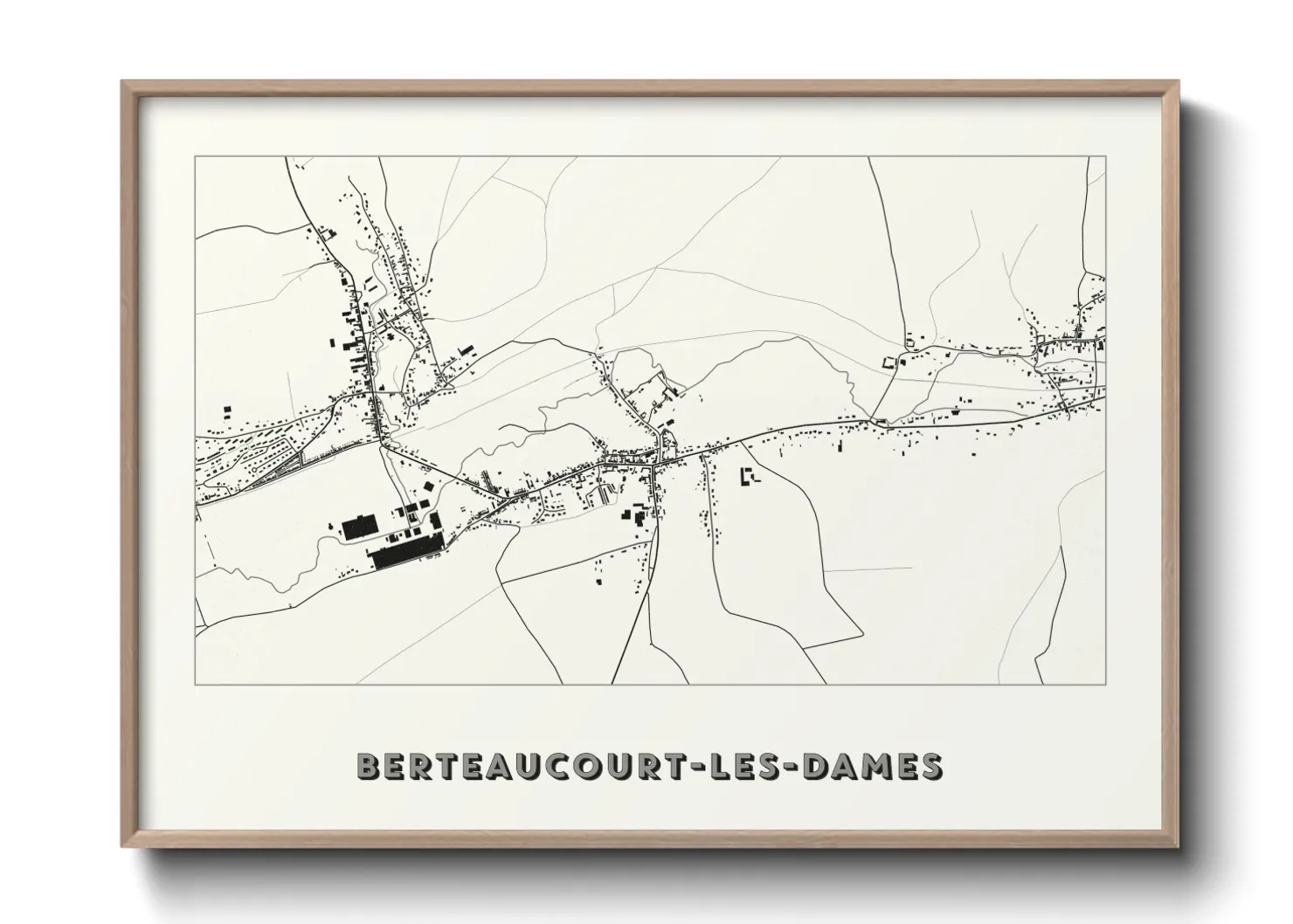 Une affiche de carte sur Berteaucourt-les-Dames