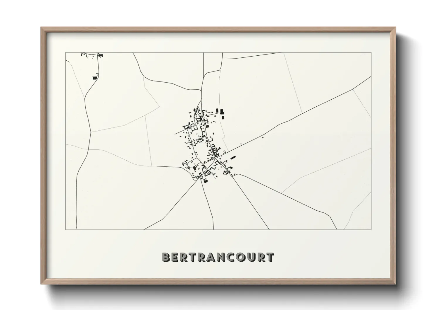 Une affiche de carte sur Bertrancourt