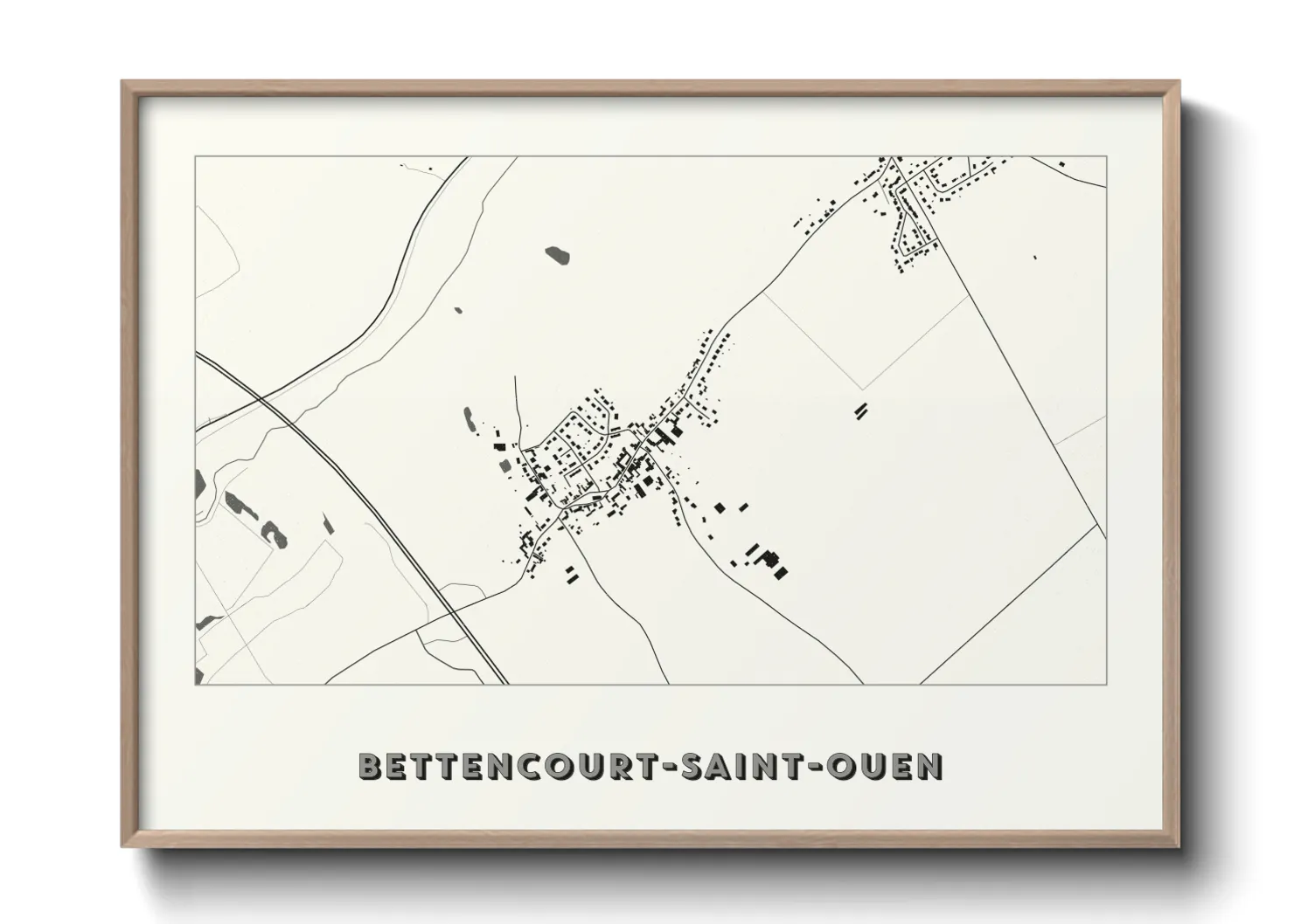 Une affiche de carte sur Bettencourt-Saint-Ouen