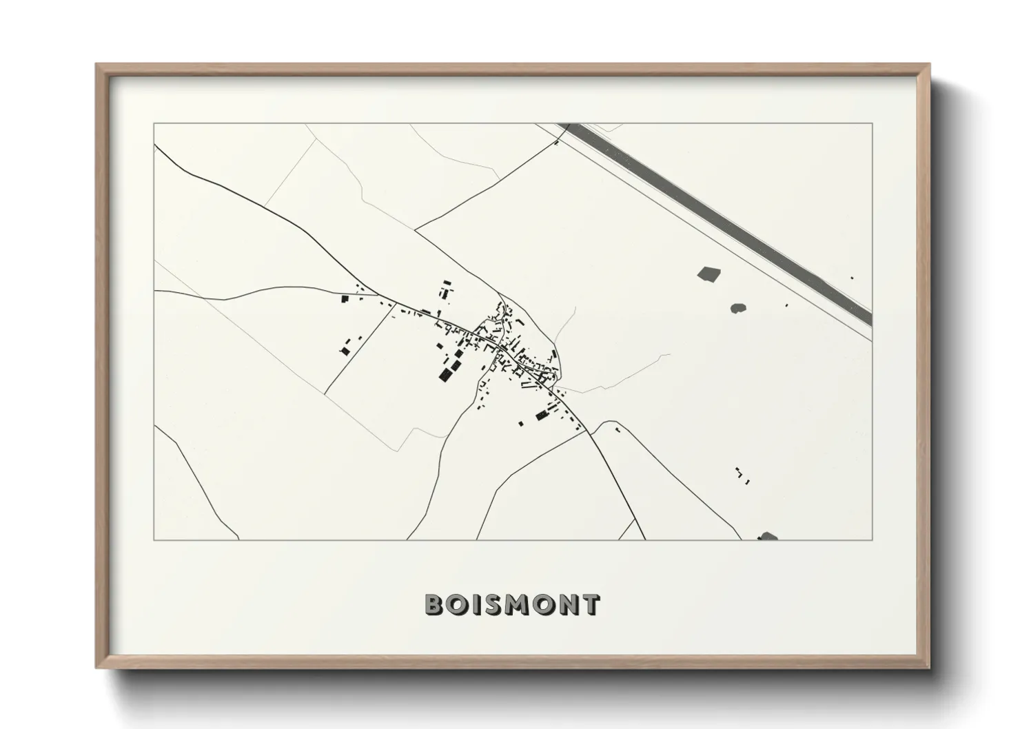Une affiche de carte sur Boismont