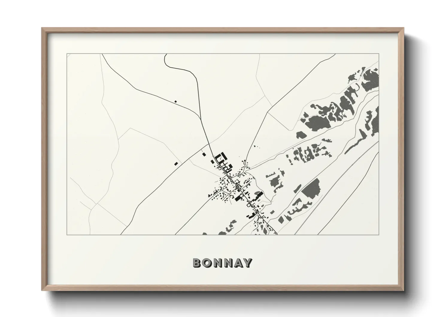 Une affiche de carte sur Bonnay