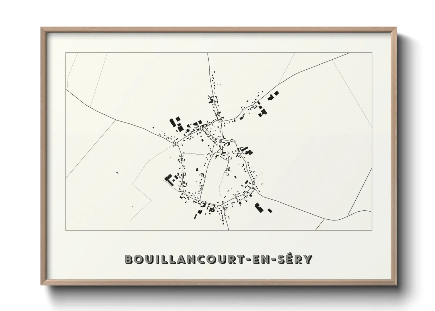 Une affiche de carte sur Bouillancourt-en-Séry