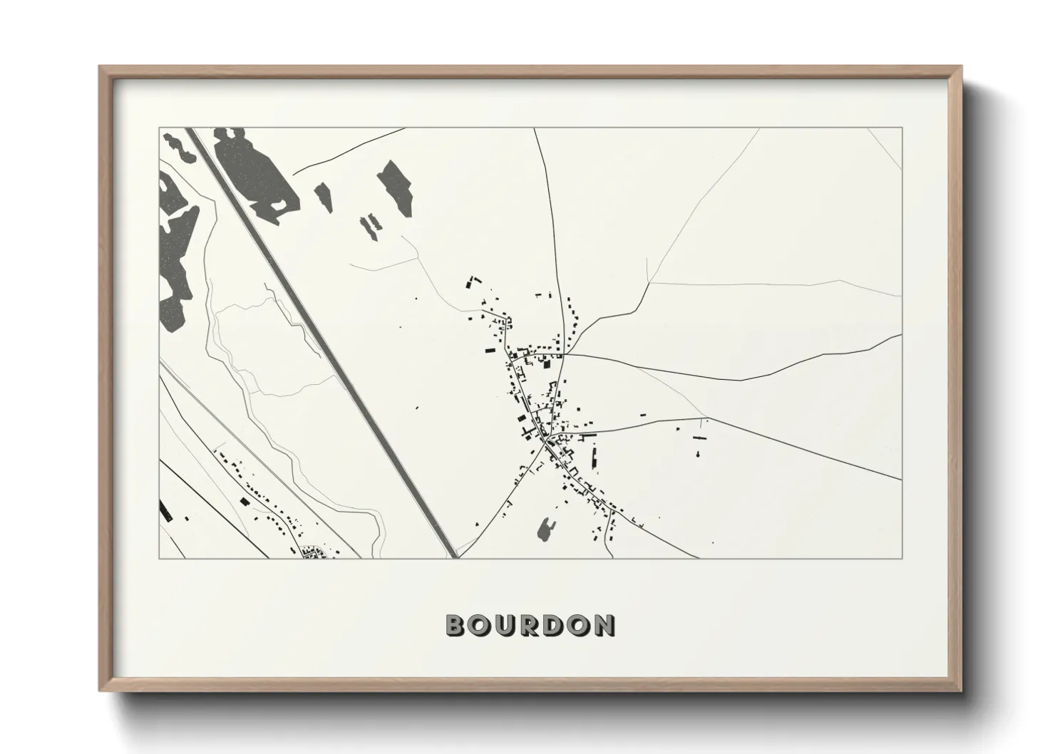 Une affiche de carte sur Bourdon