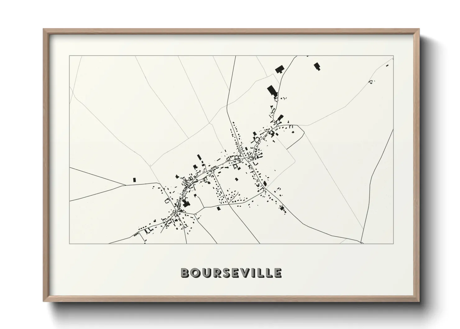 Une affiche de carte sur Bourseville
