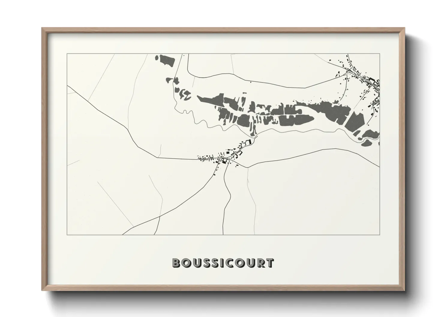 Une affiche de carte sur Boussicourt