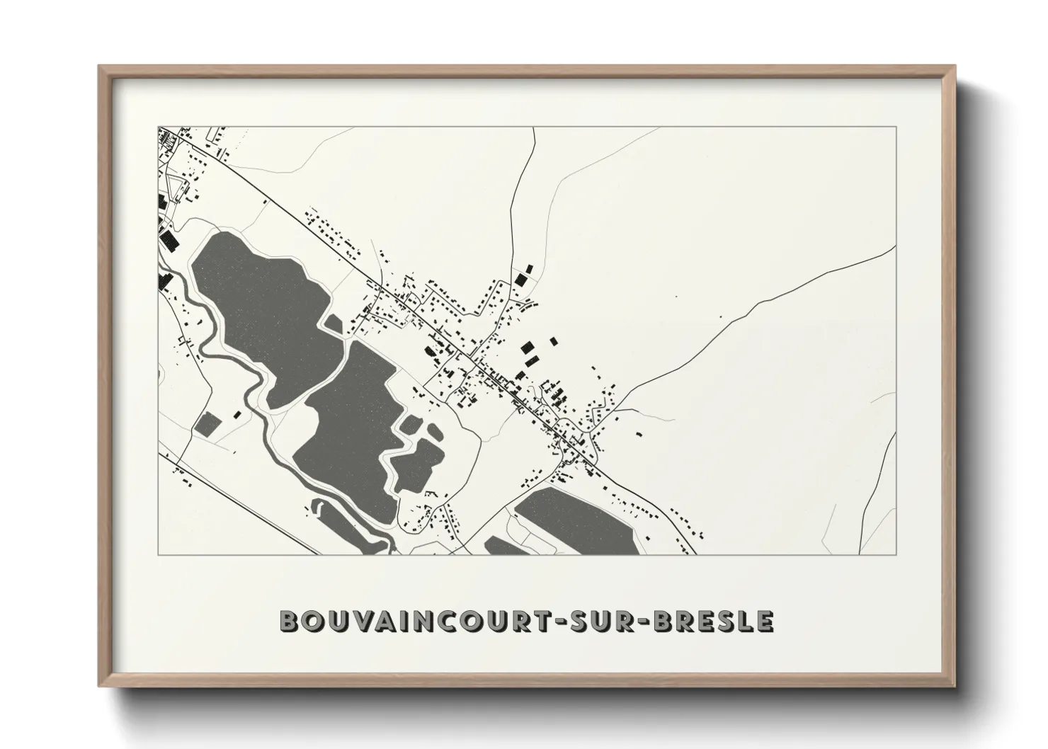 Une affiche de carte sur Bouvaincourt-sur-Bresle