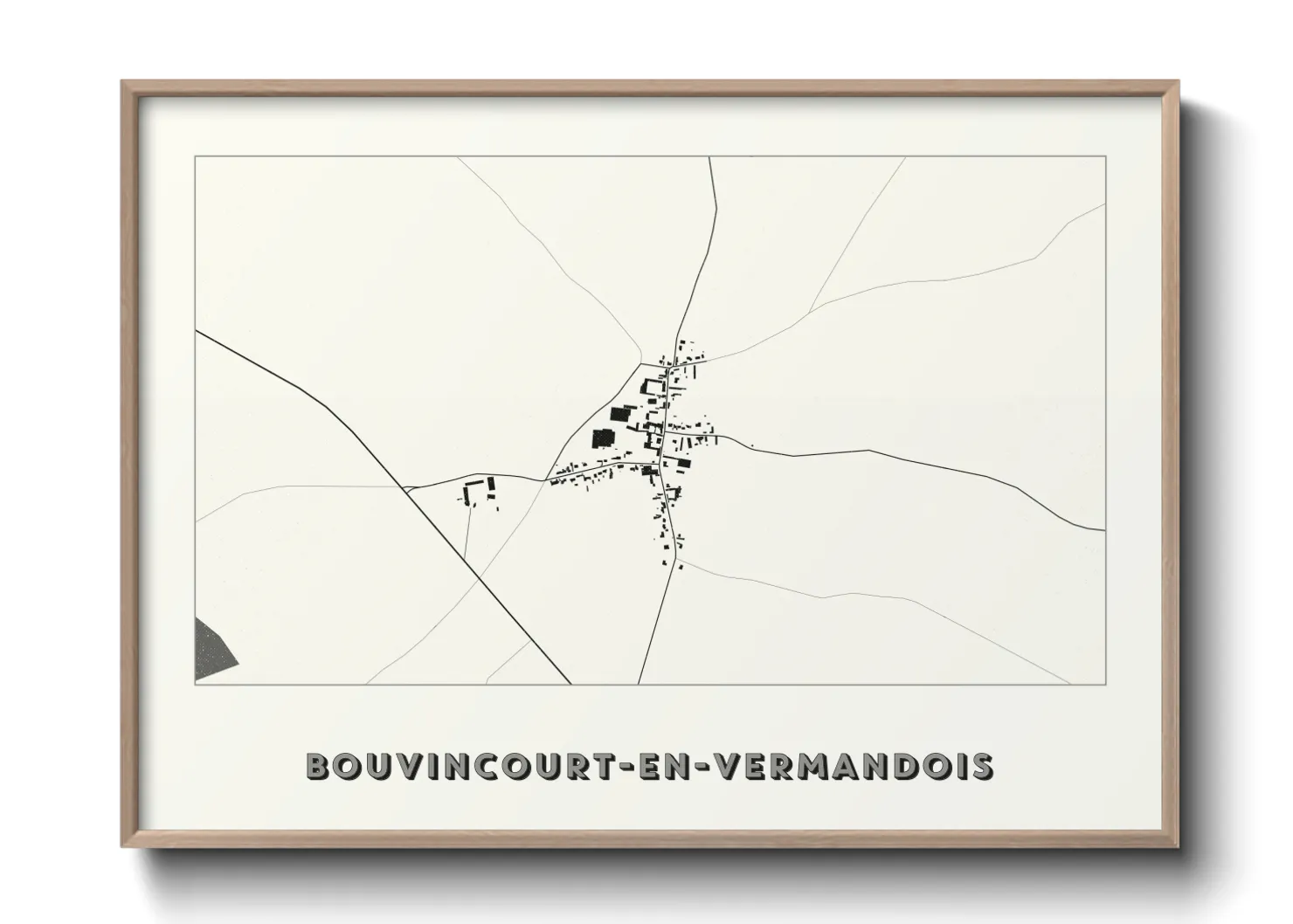 Une affiche de carte sur Bouvincourt-en-Vermandois