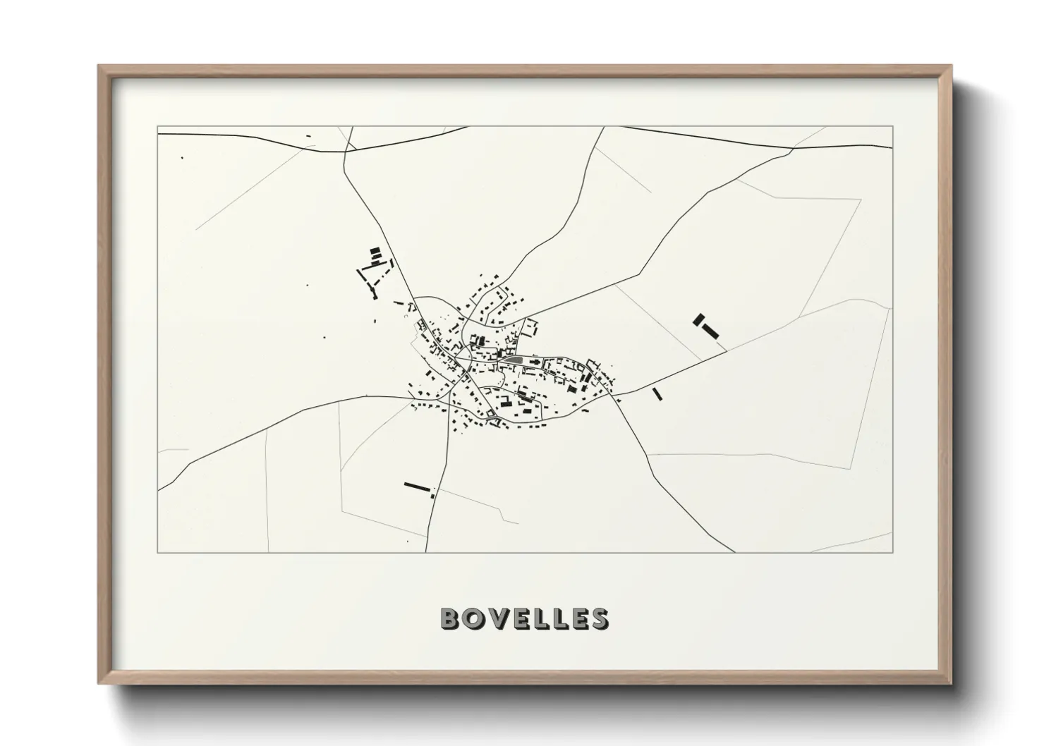 Une affiche de carte sur Bovelles