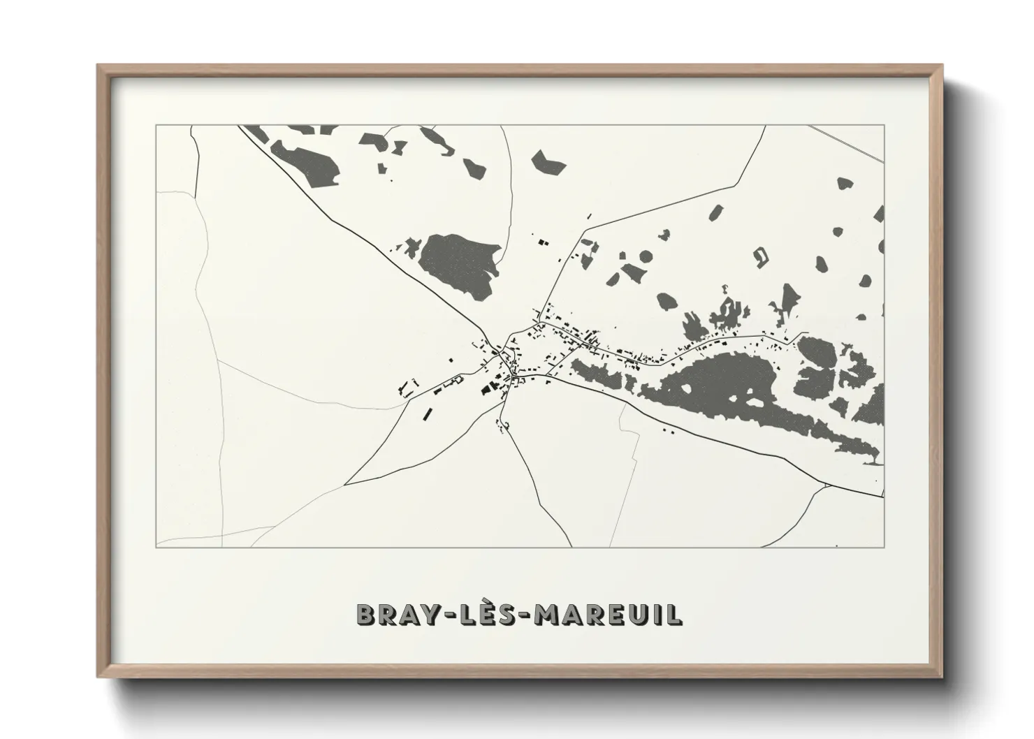Une affiche de carte sur Bray-lès-Mareuil