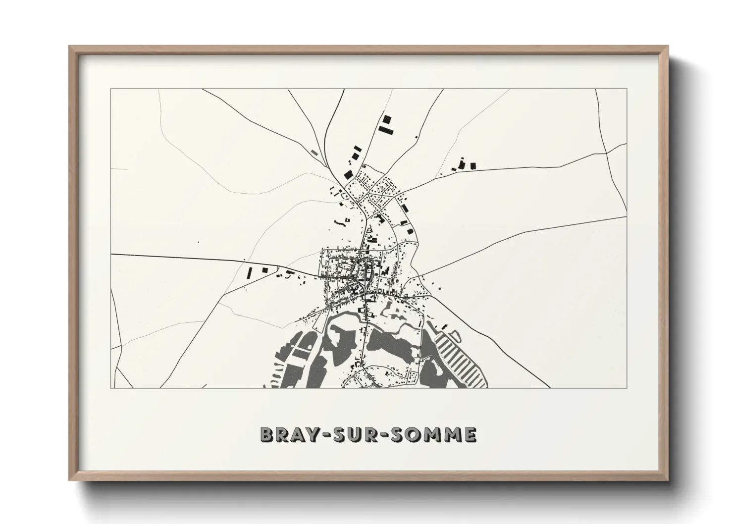 Une affiche de carte sur Bray-sur-Somme