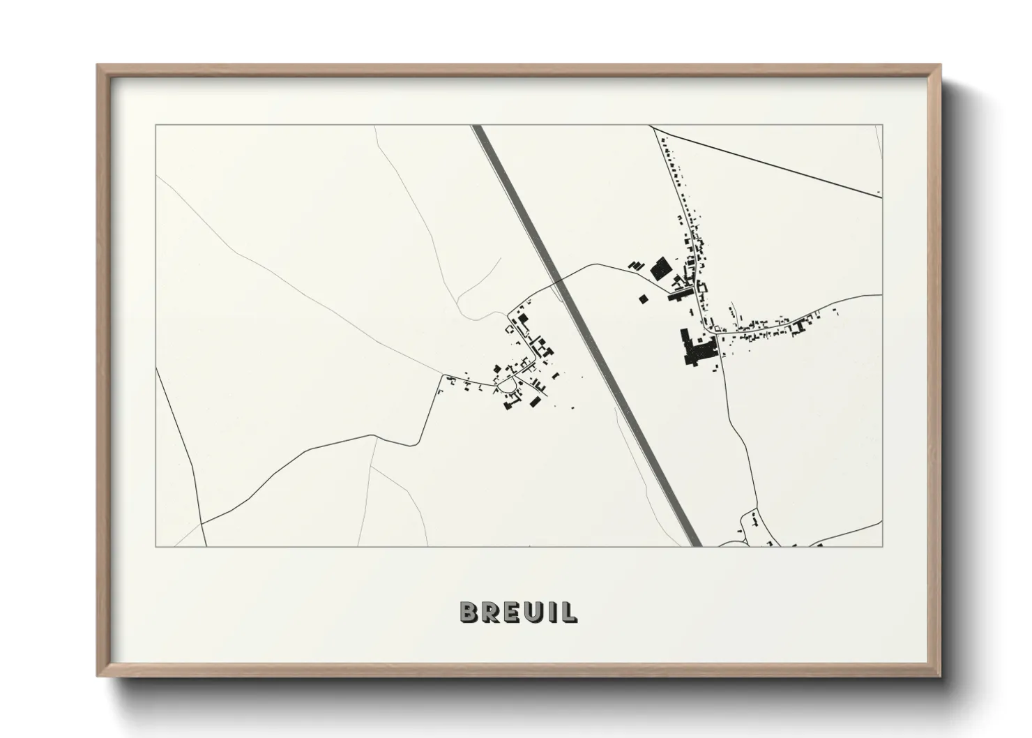 Une affiche de carte sur Breuil