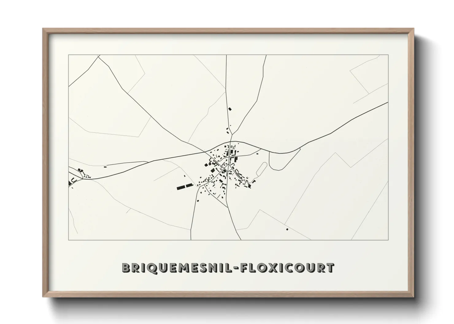 Une affiche de carte sur Briquemesnil-Floxicourt