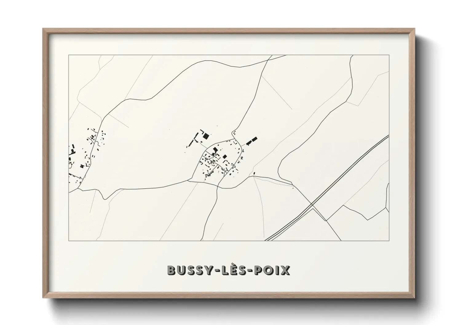 Une affiche de carte sur Bussy-lès-Poix