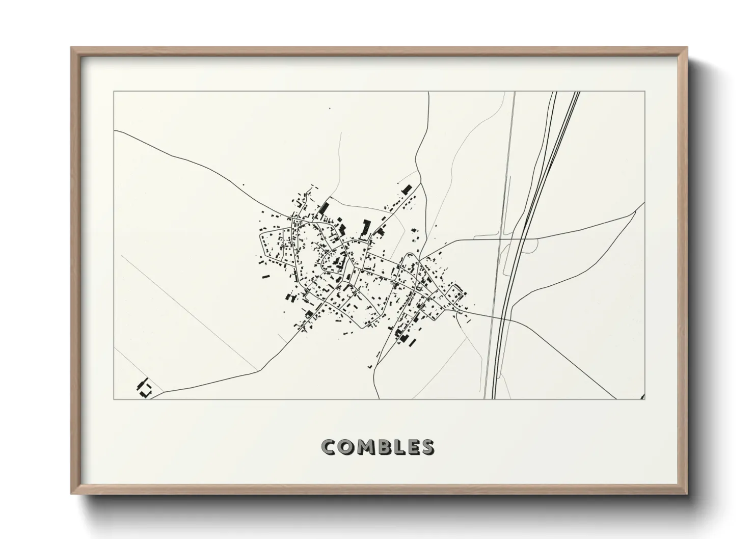 Une affiche de carte sur Combles