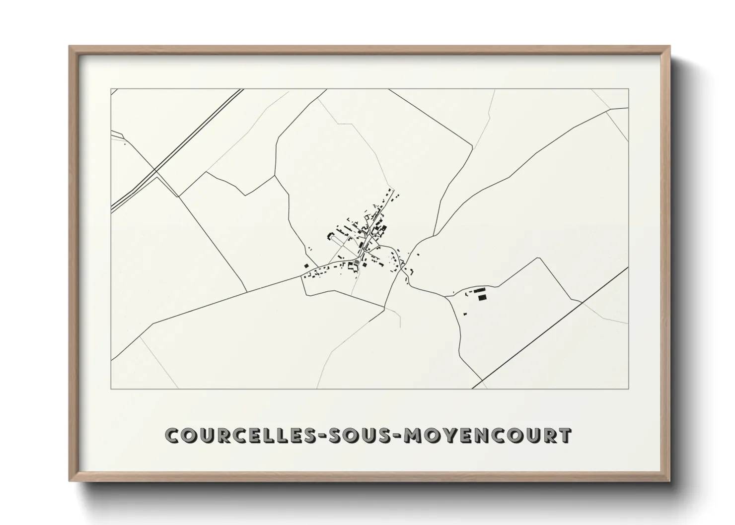 Une affiche de carte sur Courcelles-sous-Moyencourt