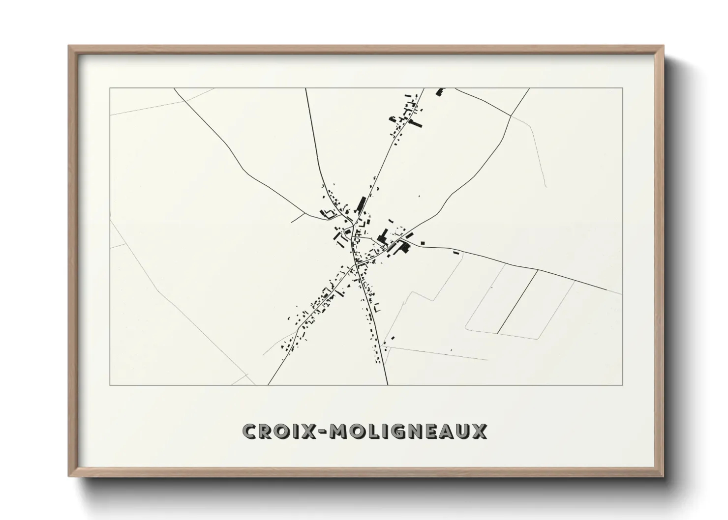 Une affiche de carte sur Croix-Moligneaux