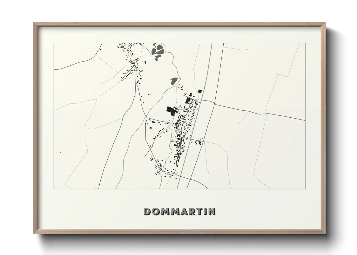 Une affiche de carte sur Dommartin