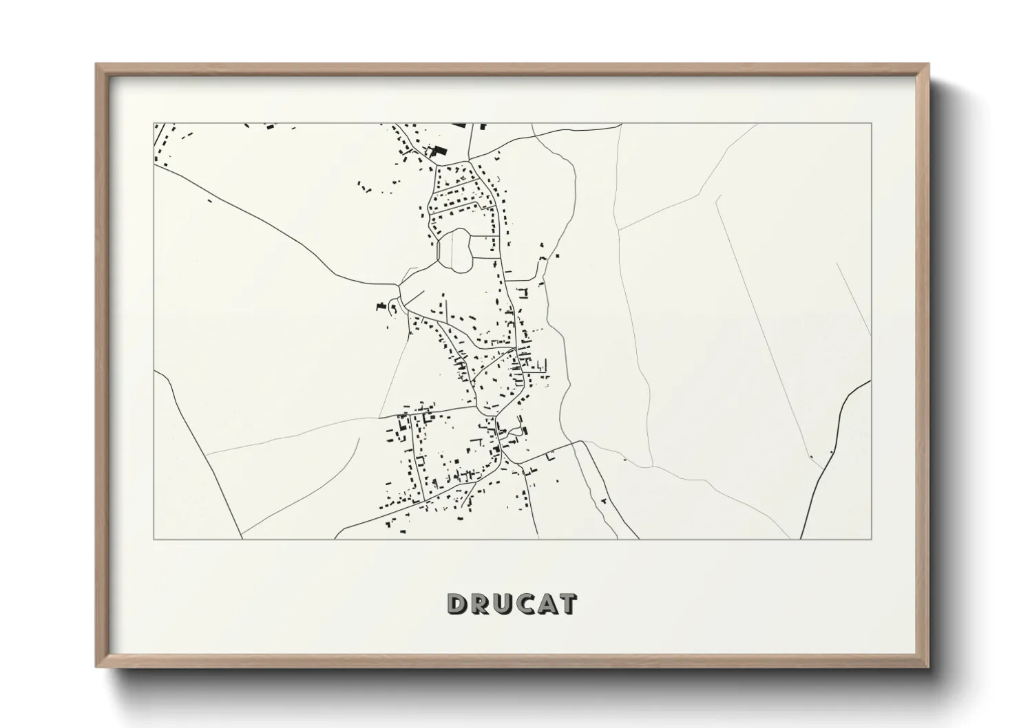 Une affiche de carte sur Drucat