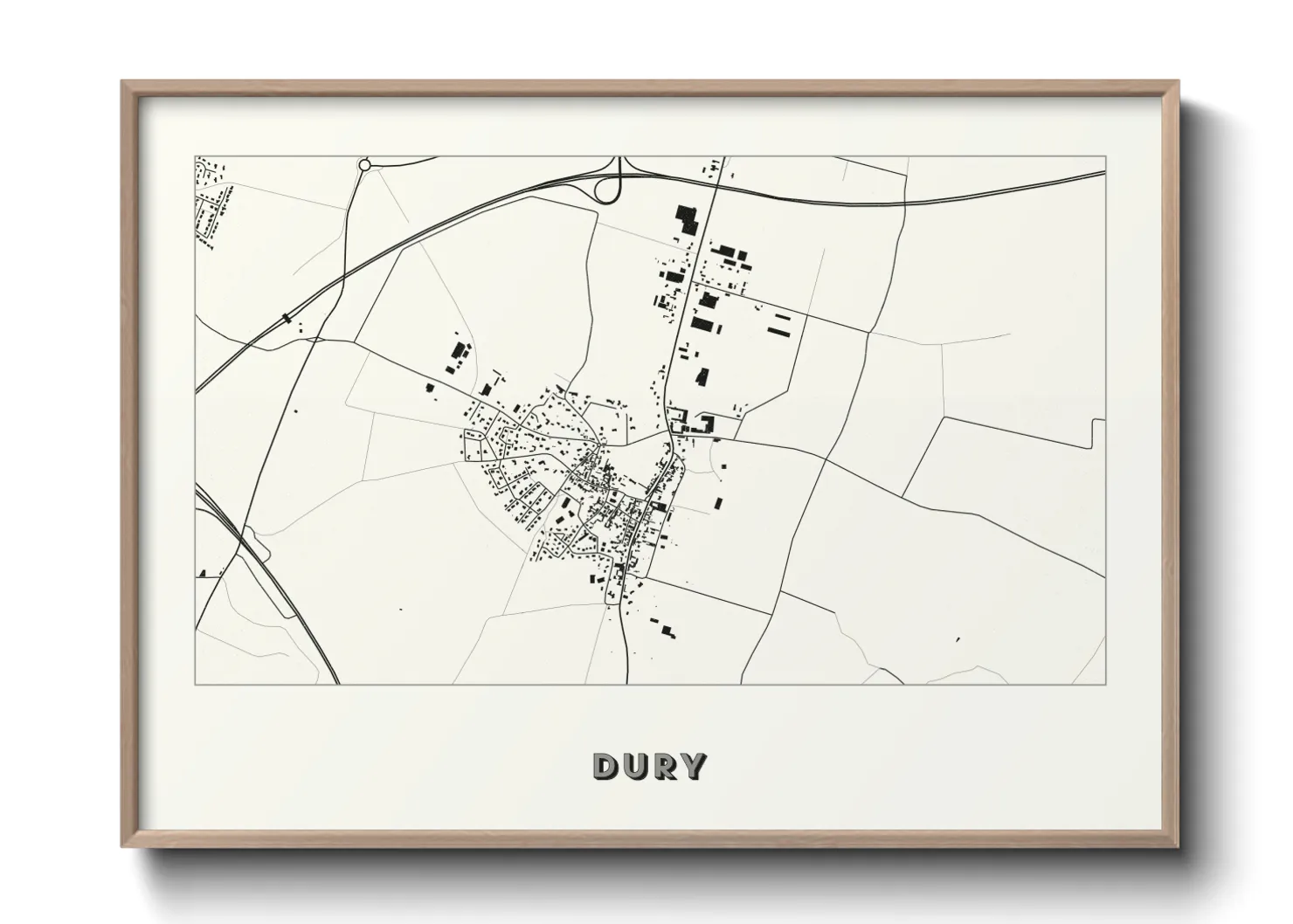 Une affiche de carte sur Dury