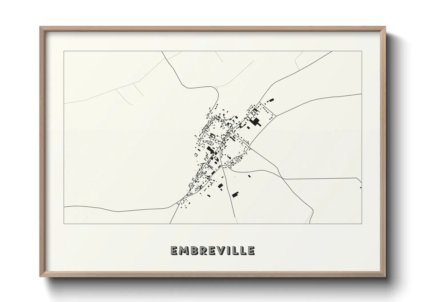 Une affiche de carte sur Embreville