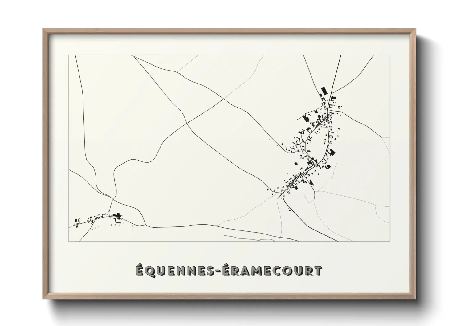 Une affiche de carte sur Équennes-Éramecourt