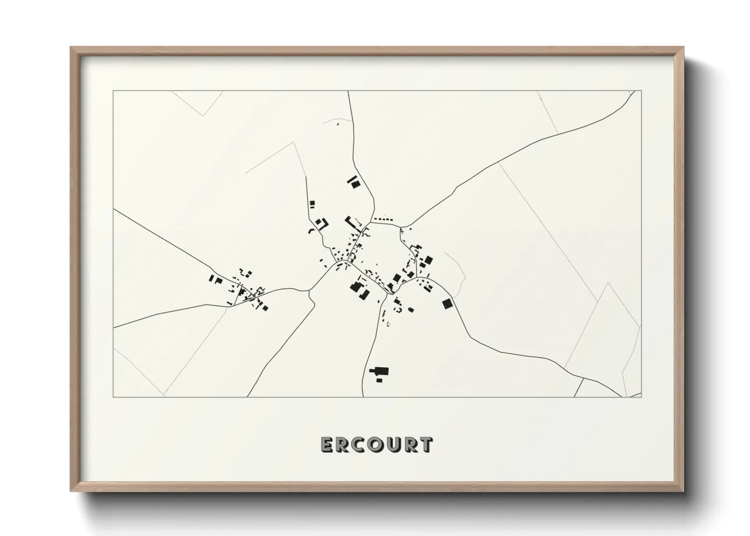 Une affiche de carte sur Ercourt