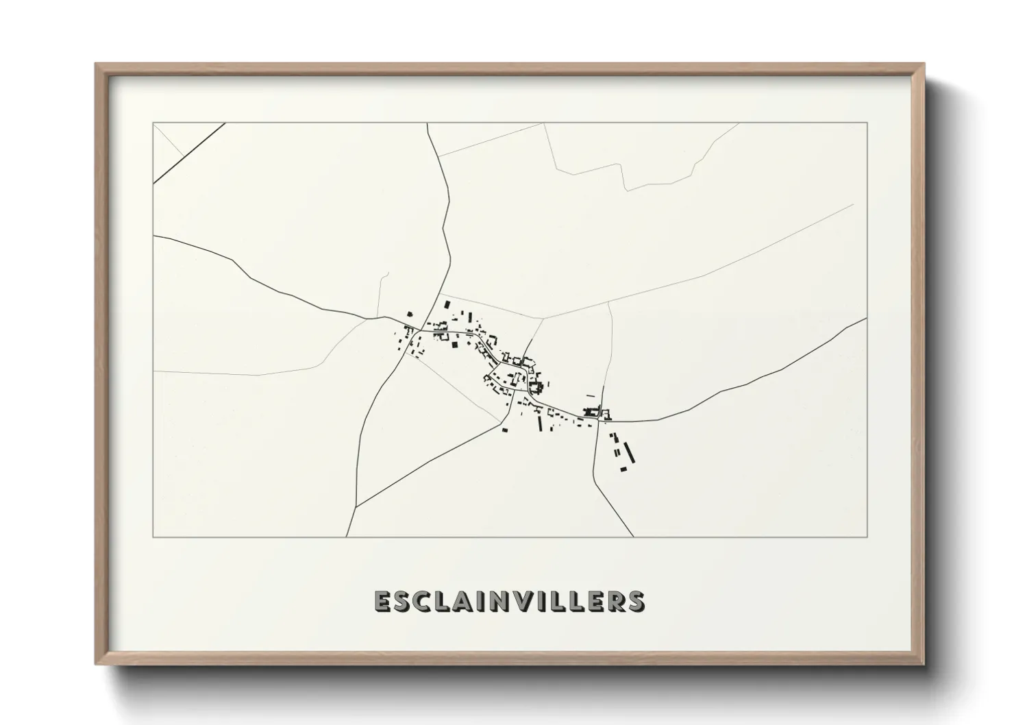 Une affiche de carte sur Esclainvillers