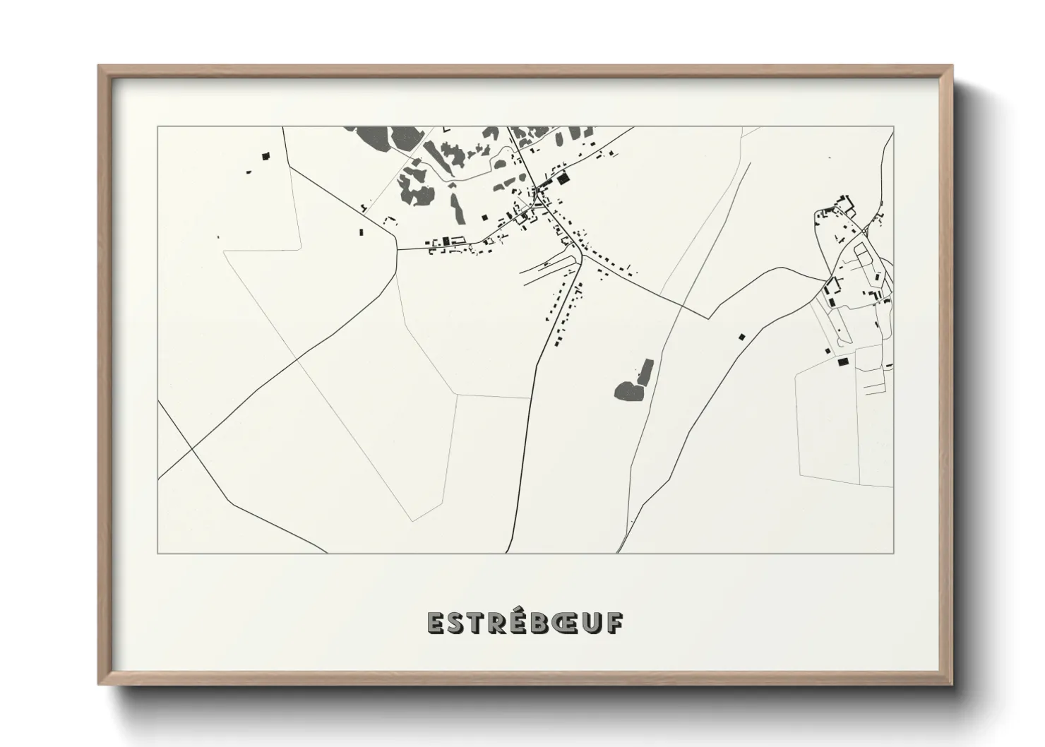 Une affiche de carte sur Estrébœuf