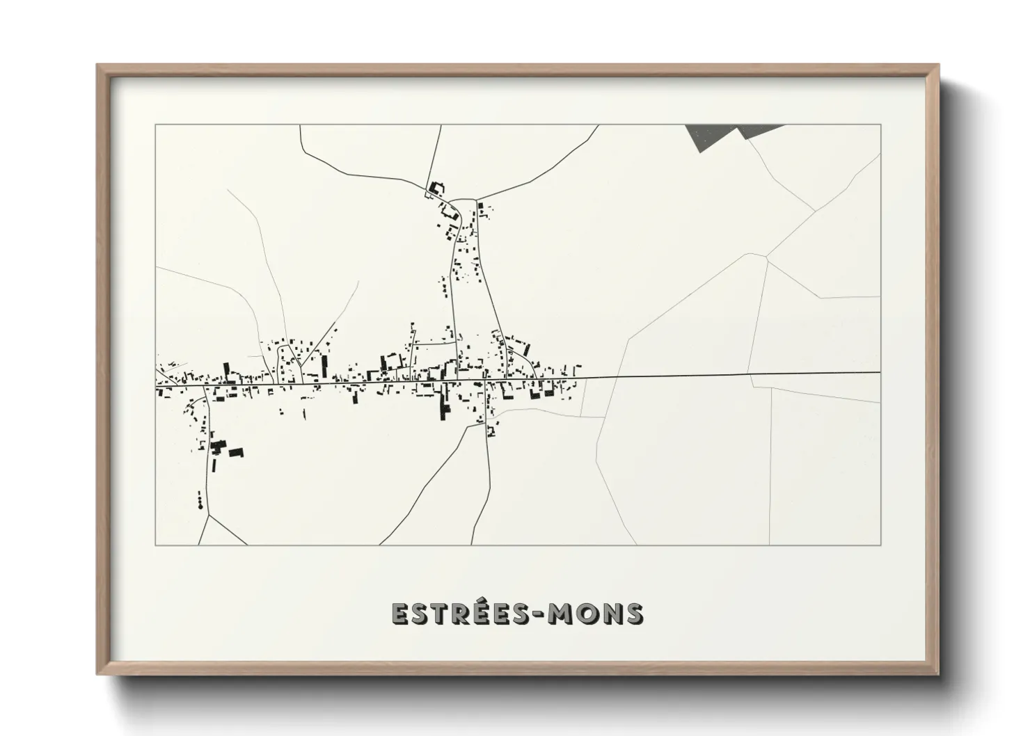 Une affiche de carte sur Estrées-Mons