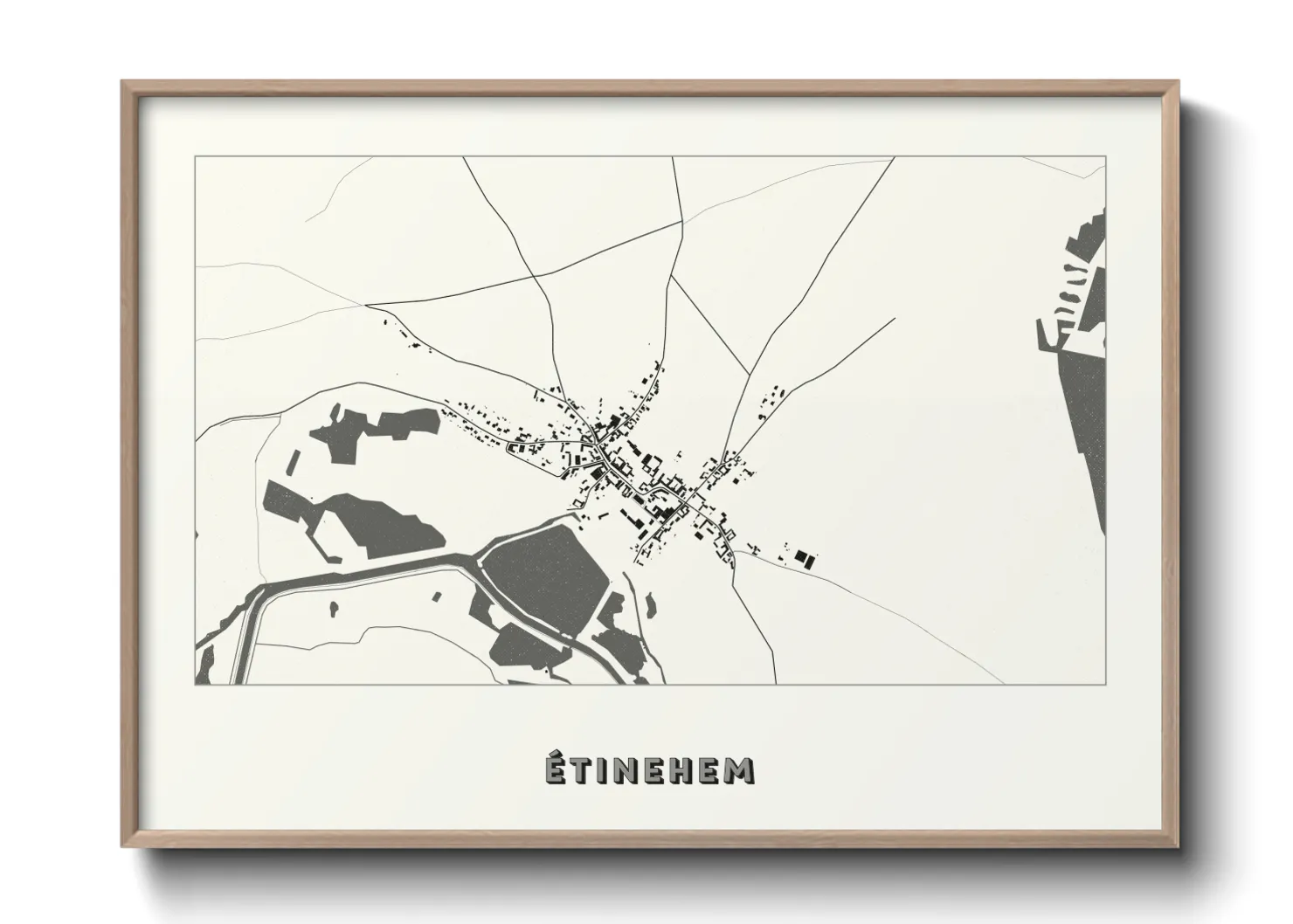 Une affiche de carte sur Étinehem