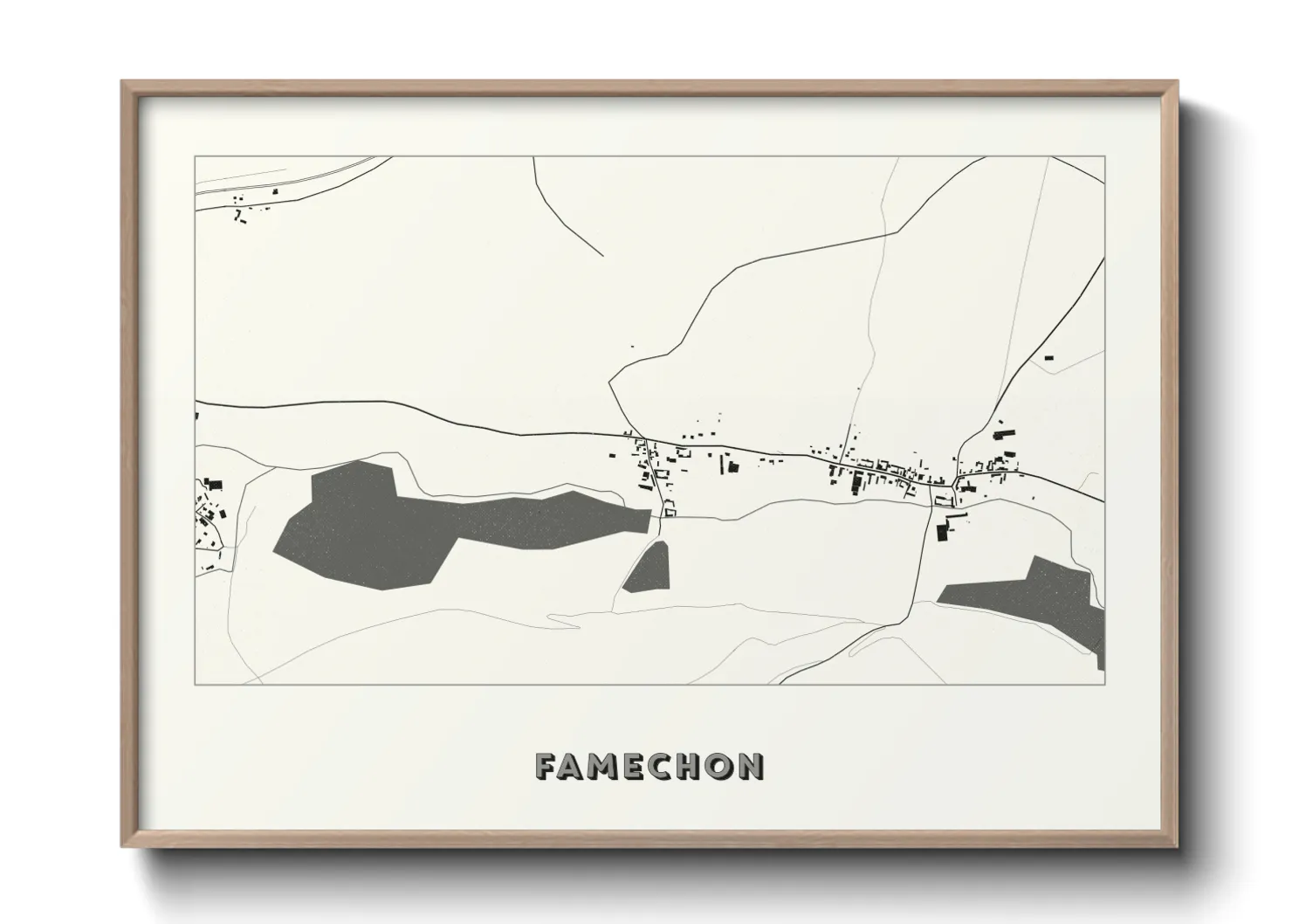 Une affiche de carte sur Famechon