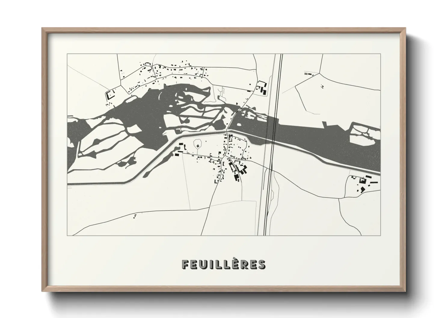 Une affiche de carte sur Feuillères