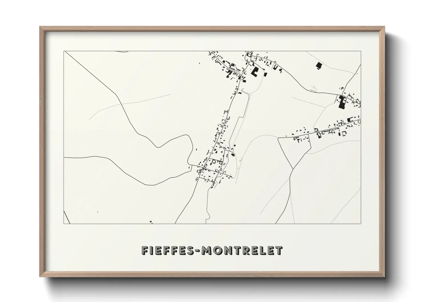 Une affiche de carte sur Fieffes-Montrelet